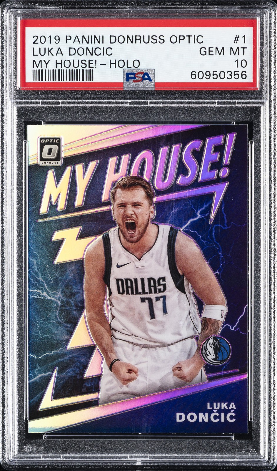 2019 PANINI DONRUSS OPTIC MY HOUSE! HOLO #1 LUKA DONCIC PSA 10