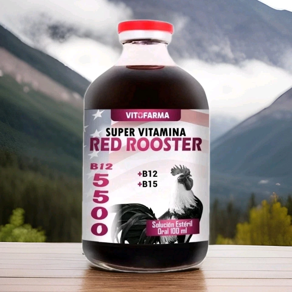 Red Roosters B12 5500 + B15 Atp Pollos, Gallos Vitofarma 100ml Exp. 01/28