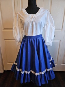 Partners Please, Malco Modes square dance outfit, Sz M, blue&white, unique