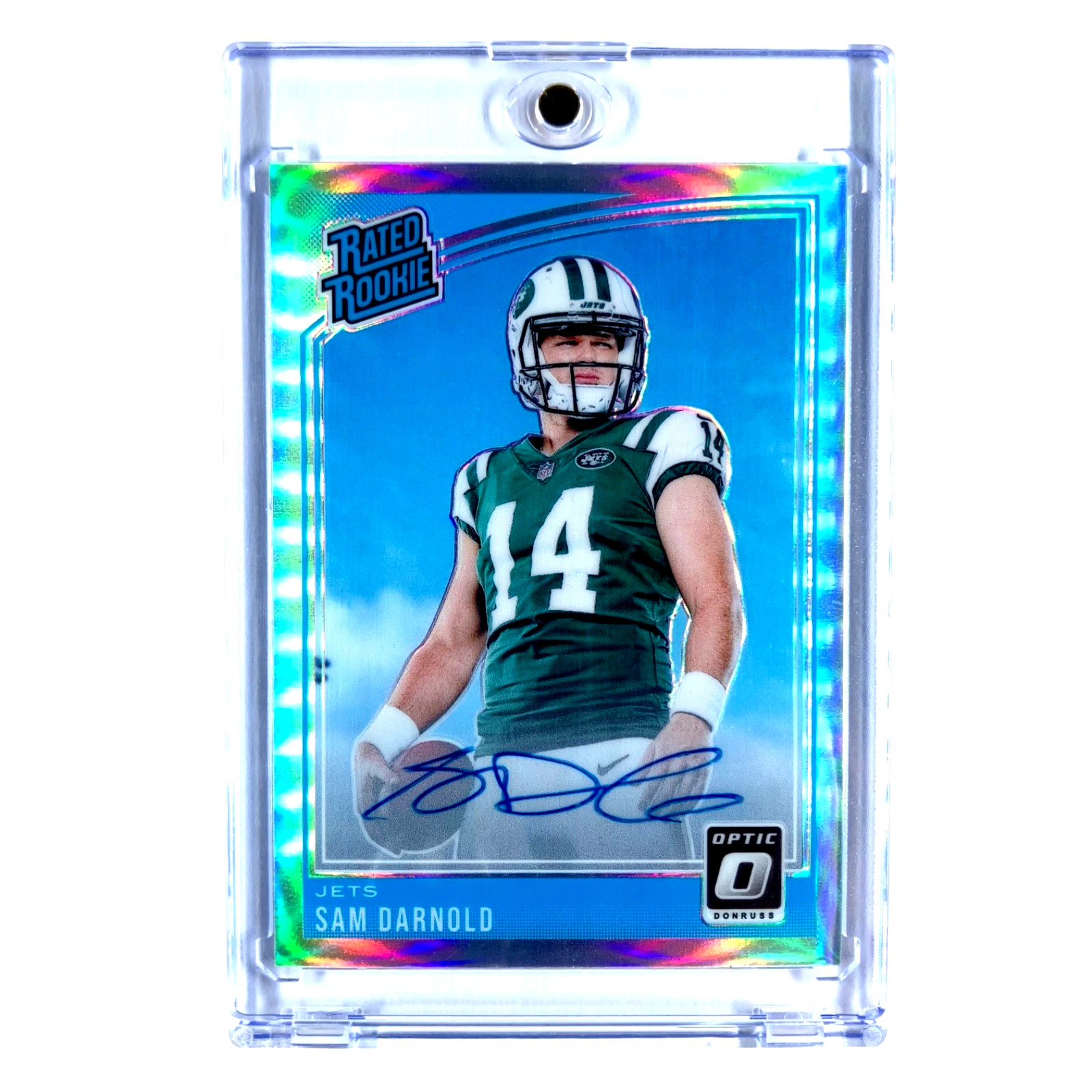 2018 Sam Darnold Donruss Optic Rated Rookie Holo On-Card Auto /99 Seahawks SB LX