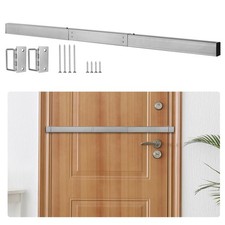 Door Security Bar 32-40" Door Stopper Barricade Brackets Kit Set
