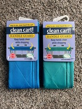 2 - New Clean Cart Shopping Washable Cart Handle Guard in Teal and Blue