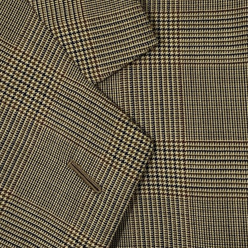 BRIONI Glen Plaid Wheat Brown 3/2 Roll Sport Coat 44L Blazer Jacket - Picture 4 of 13