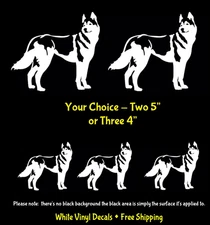 Siberian Husky White Vinyl Decals Car Windows Laptop Tumbler Tablet Phone