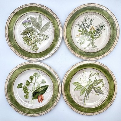 4 American Atelier ''Bouquet Garni'' Salad Bread Plates #5011, 8  Stoneware