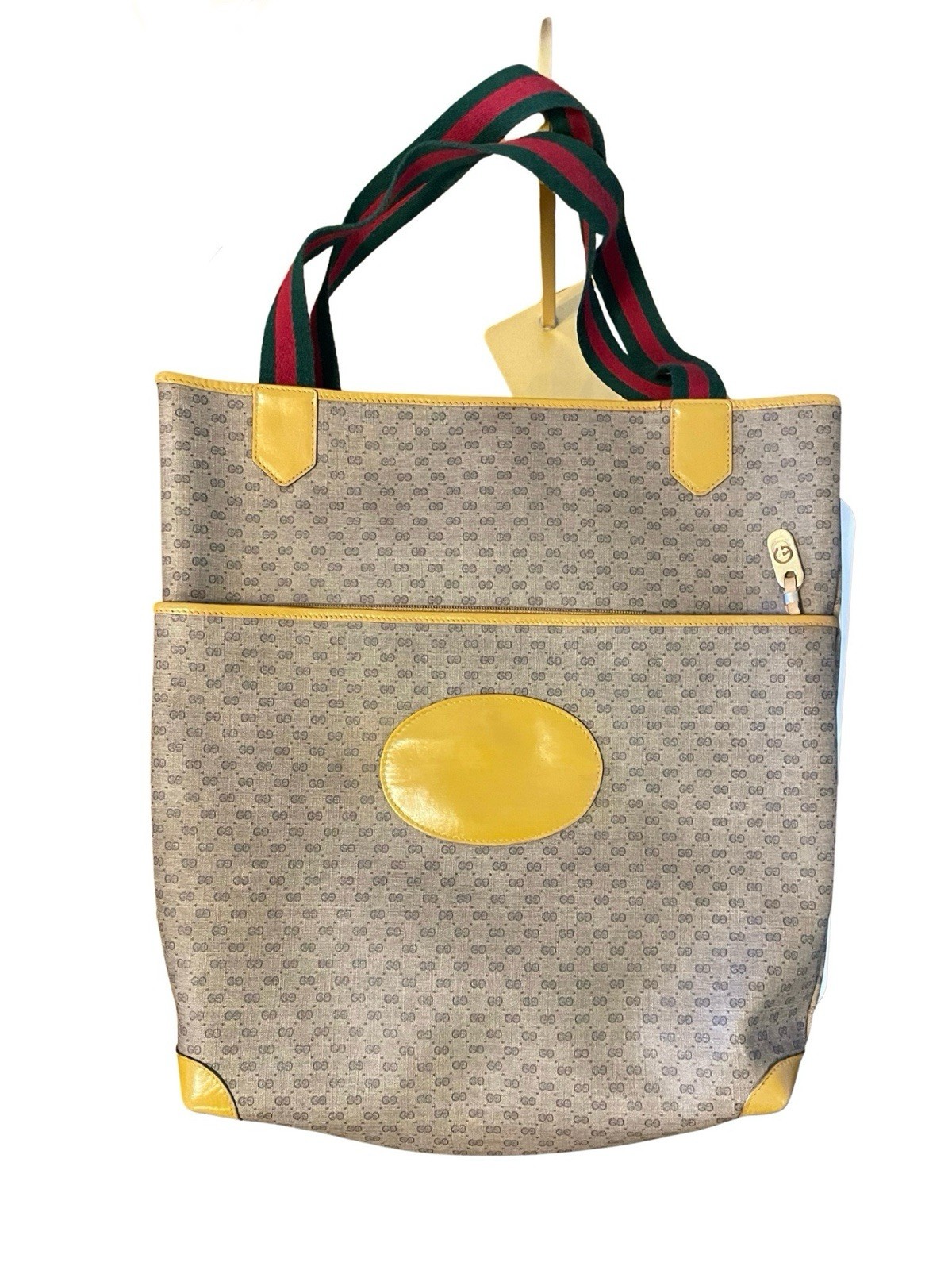 Authentic Vintage Gucci Sherry Line Large Tote Bag, PVC leather