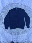Cárdigan tejido vintage Lands End azul marino suéter talla: mediano