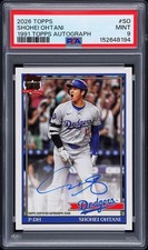 2026 Topps Series 1 Shohei Ohtani 1991 Auto Autograph Dodgers PSA 9 POP 1 #SO