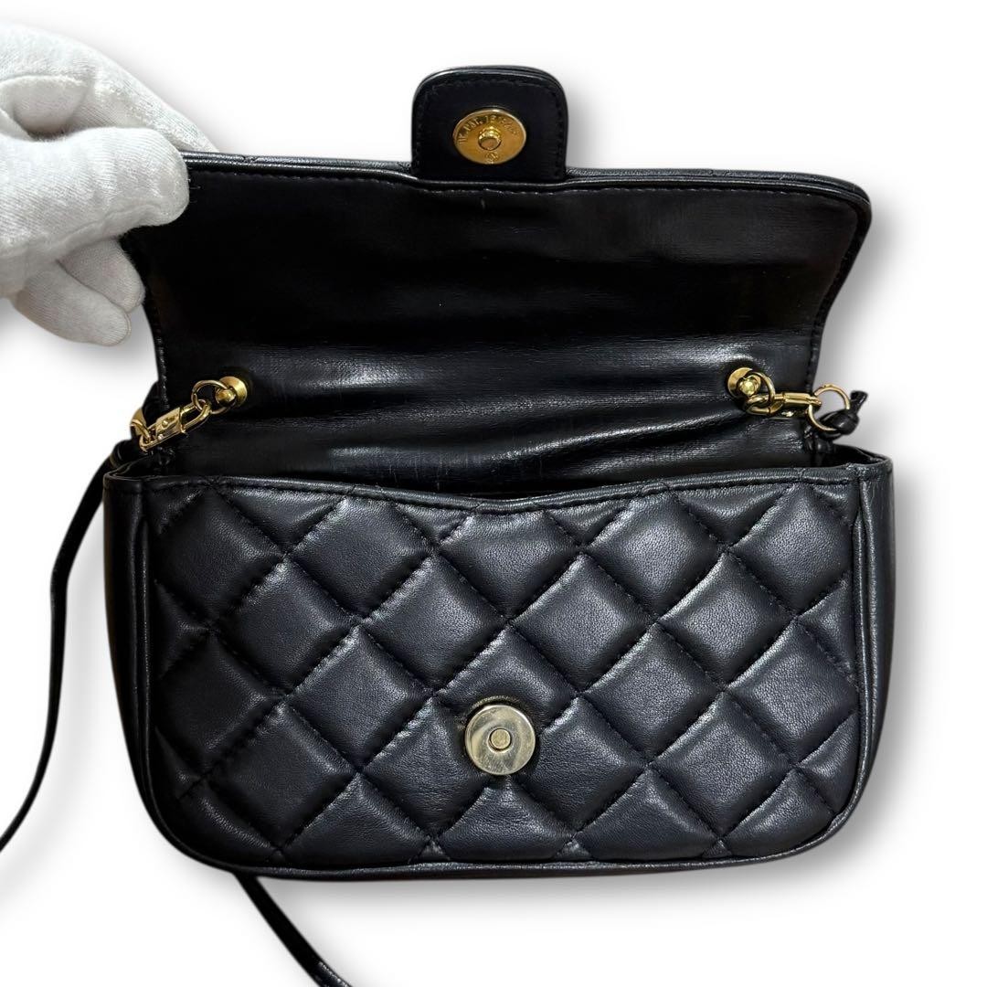 Givenchy Vintage 4G Quilted Leather Shoulder Bag Hand Bag Black Metal Handle image 9