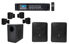 JBL Commercial Sub 4 Satellite 2 Wall Speakers Amp For Restaurant/Bar/Cafe