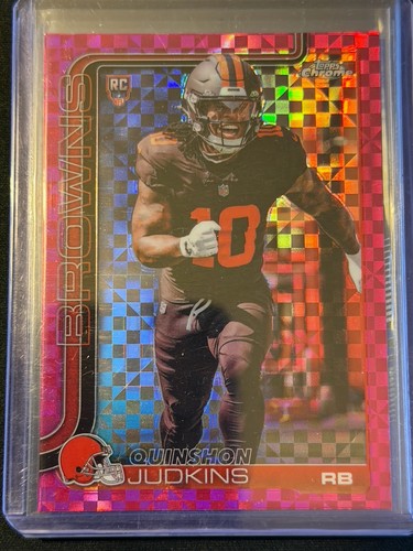 2025 Topps Chrome - Rookies Quinshon Judkins #325 Hot Pink X-Fractor (RC)