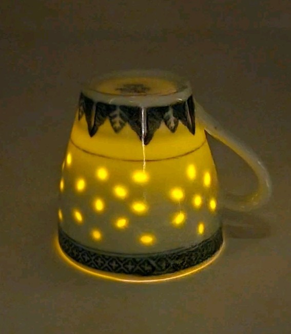 Vintage Rice Grain Pattern Blue Floral Tea Set