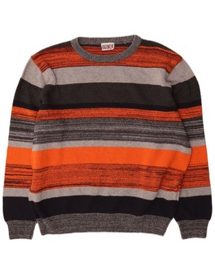Roger Kent Herren Pullover Pulli mit U-Boot-Ausschnitt UK 44 XL bunt gestreift WC29