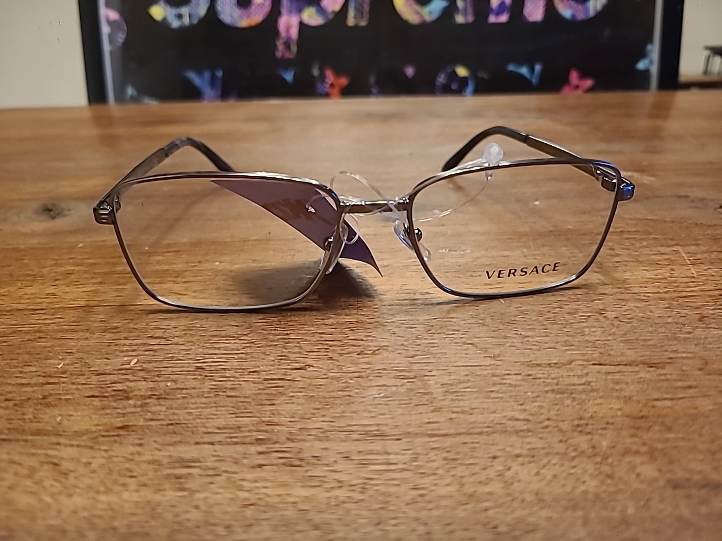 Versace Eyeglasses, Frames Only, Mod 1227 1001 Polished Silver, 55-17-145, Italy
