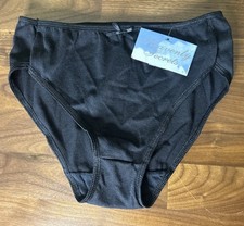 VTG Heavenly Secrets Panties Hi Cut High Leg Briefs Sz 7 Black Second Skin