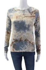 Michael Stars Womens Cotton Tie Dye Print Long Sleeve Top Multicolor One Size