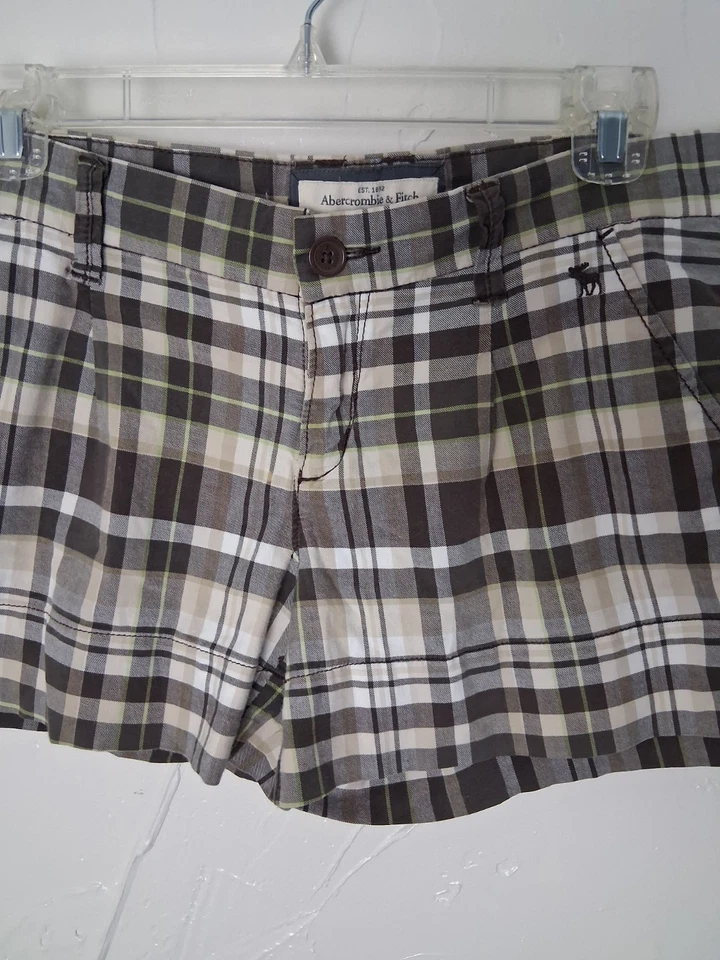 Pantalones Cortos Chinos Y2K Abercrombie & Fitch Talla 6 Preppy Patinador Retro Foto 4 de 4