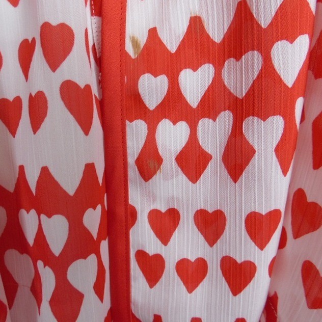Kate Spade New York Heart Print Robe Sz XS Small Red White Lightweight Wrap thumbnail 12