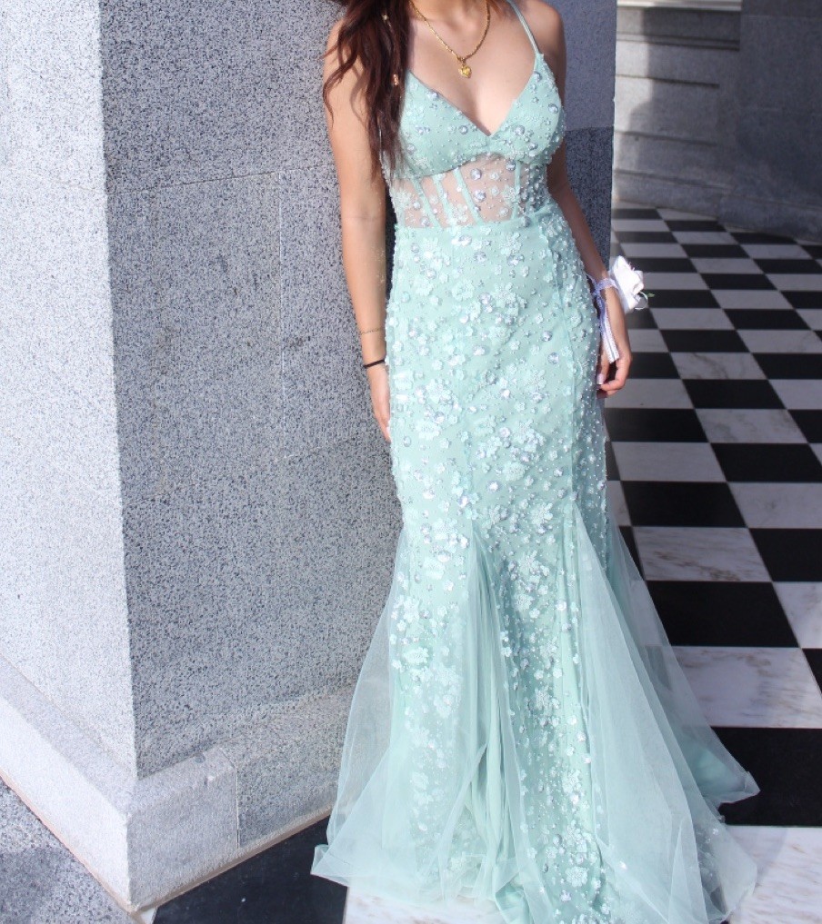 Sage Chiffon Lace Bridesmaid Dress with Straps, XS, Formal Pre-owned | eBay