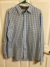 George light blue and white Check Long sleeve button up shirt large