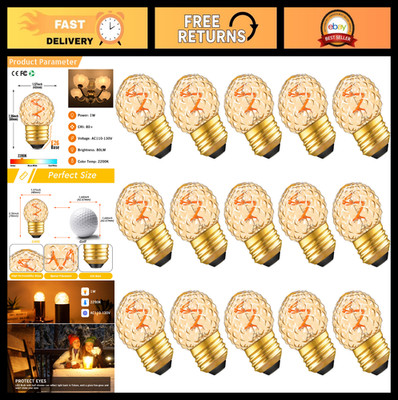 10W Equivalent G40 LED Light Bulbs - Warm Amber Glow, E26 Base, Energy Efficient