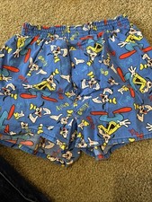 Vintage Mickey Unlimited Boys Shorts Goofy Print  Size Large