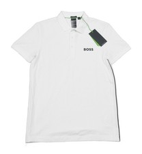 Boss Hugo Boss Men's White Paule Slim Fit Stretch Cotton Blend Polo Shirt