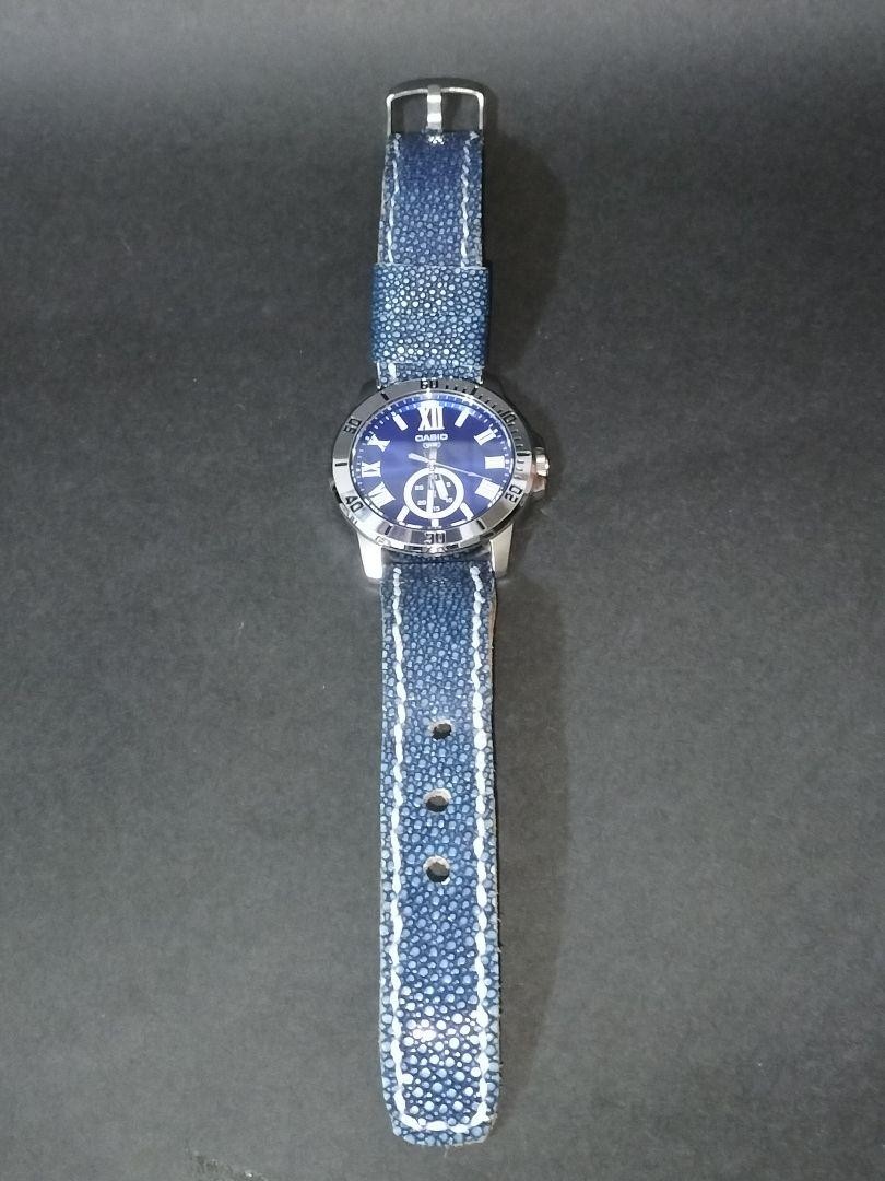 Casio Digital Watch with Stingray Leather Strap Unique