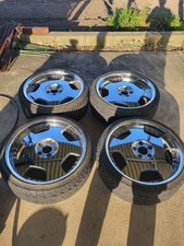 Jdm Rare Work Euroline Chrome 19-inch Wheels No Tires Jdm Rare Work Euroline Chrome 19-inch Wheels No Tires