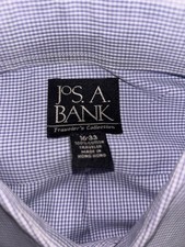 JOS. A. BANK Traveler Tailored Fit Men Plaid Long Sleeve Button Up Shirt 16-33