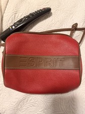 Esprit Vintage Red Pebbled Leather Bag Brown ...