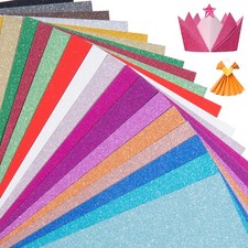 20 Colors 40 Sheets Glitter Cardstock,Cardstock Paper,Premium Sparkly Cricut ...