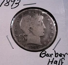 1893 Silver Barber Half