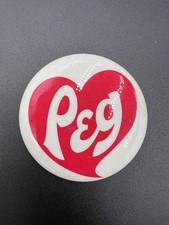 VTG Procter & Gamble P&G Button Red White Heart Logo 1970s Advertising 3in
