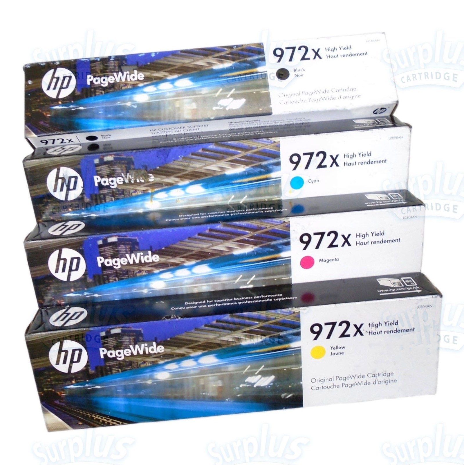 4PK Genuine HP 972X High Yield Black & Color Ink PageWide 577z 477dn ...