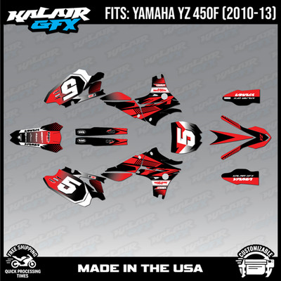 Graphics Kit for YAMAHA YZ450F (2010-2013) YZ 450F Turbo-red