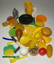 Large Mixed Lot Kids Pretend Play Food  Kitchen Set - Burger Pan Utensils Toys