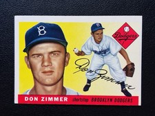 Don Zimmer Rookie #92 1955 Topps Brooklyn Dodgers Baseball Card MLB NM A1. rookie card picture