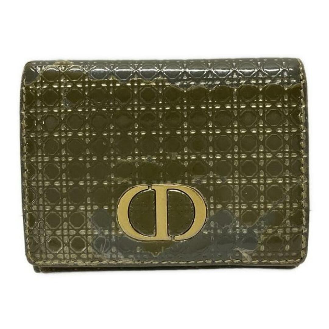 Dior Montaigne Gold Leather Tri-fold Compact Wallet