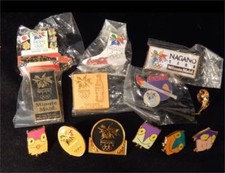 2525. Unused Nagano Olympics Luxury Pin Badge Set of 13 Official Coca-Cola