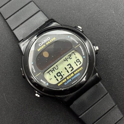 Buy Casio Moon Graph Black Men's Watch - GMW-15 online | eBay