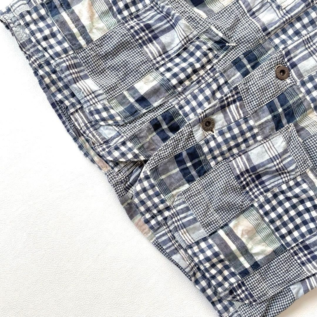 KAPITAL Patchwork Cotton Jacket Raglan Sleeve Blu… - image 4