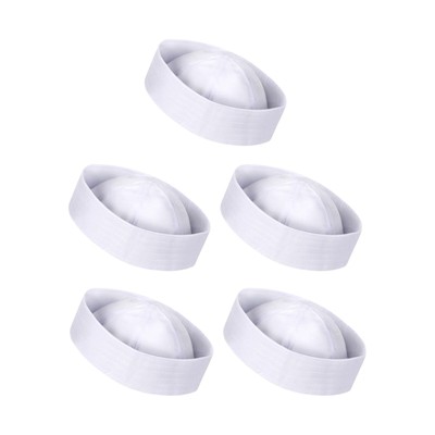 5 x Sailor White Gob Hat Unisex Doughboy Gilligan Seaman Captain Costume Party