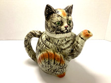 VINTAGE JAPAN CAT TEA POT CERAMIC PORCELAIN K...