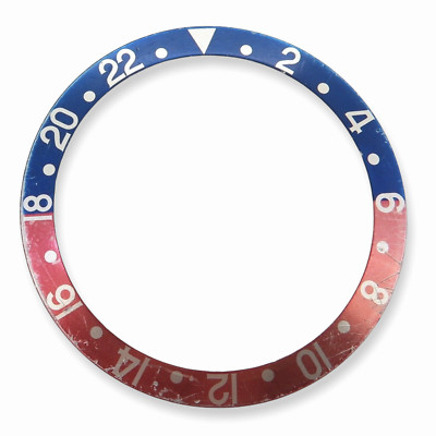 .Rolex GMT Master II 16700 16710 16760 Fat Font FADED Pepsi Bezel Insert 