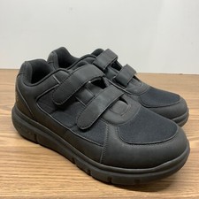 Fitville MARCA Mens Size 12.5 EW Black 2 Strap Hook Loop Comfort Shoes