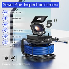 30M Pipe Inspection Camera with 512Hz Transmitter Sewer Camera Self Leveling 5"
