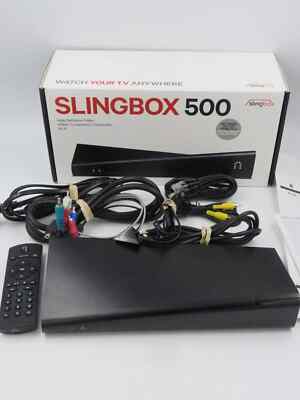 Slingbox 500 Digital HD Media Streamer/Remote Control/AC Adapter/Cords ...