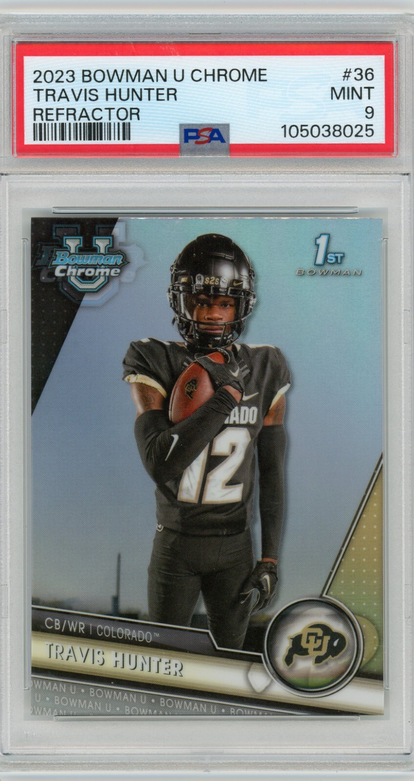 2023 Bowman U Chrome Travis Hunter Refractor #36 PSA 9 MINT Heisman RC Look!!