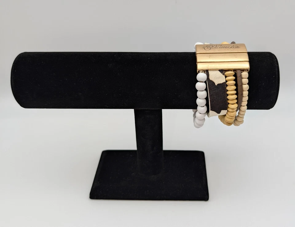 Грабеж мульти прядь бисером браслет деревянная бусина искусственной коровы скрыть магнитная застежка читать - Изображение 4 из 4